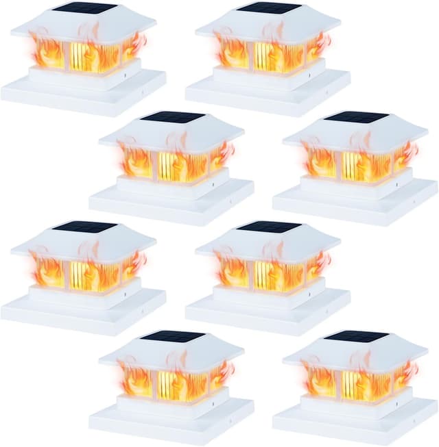 Imagen de Dynaming Solar Flame Post Cap Lights 8 Pack en OfertitasTOP