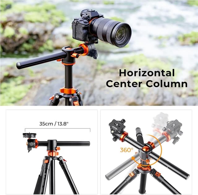 Detalle de K&F Concept 186cm Aluminium Stativ