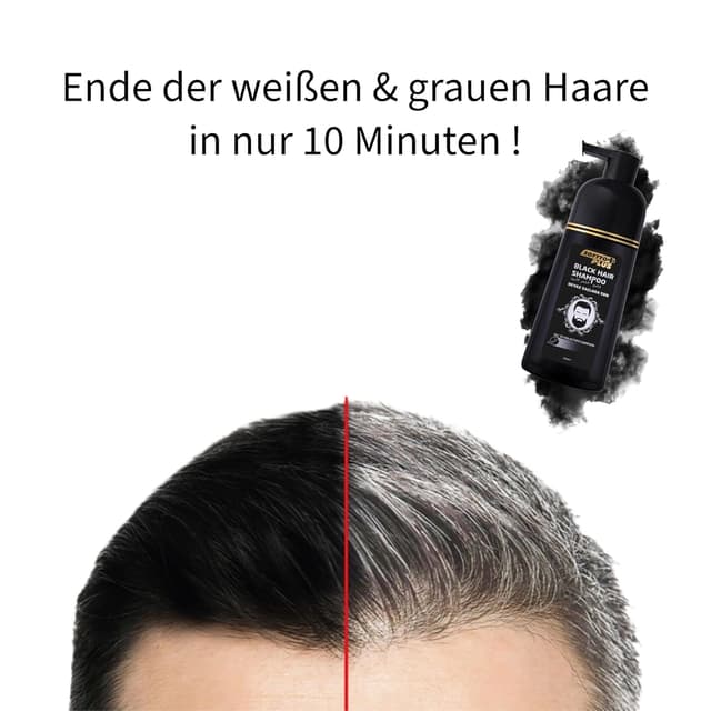 Detalle 2 de Softto+ Plus Black Hair Shampoo: graue & weiße Haare in 10 Minuten abdecken, inkl. Handschuhe (2 x 350 ml)