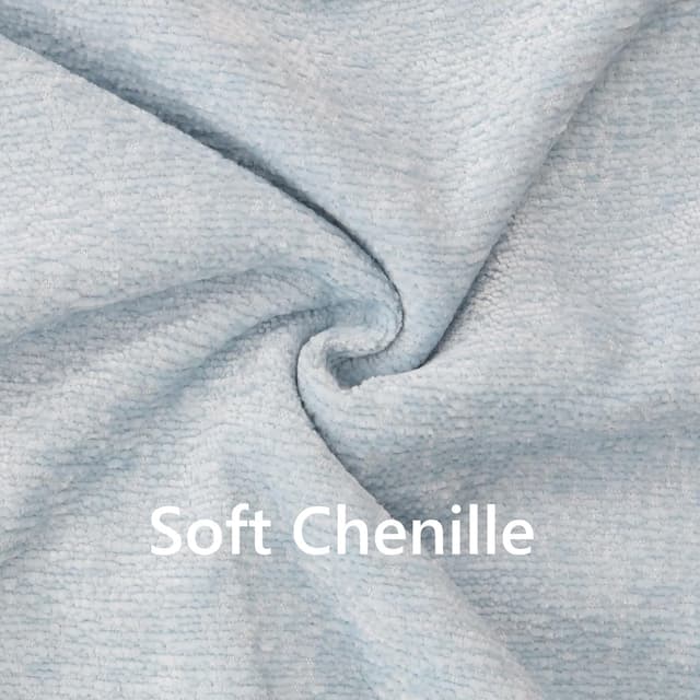 Detalle de OYIMUA set of 2 chenille cushion covers (50cm x 50cm) in light blue