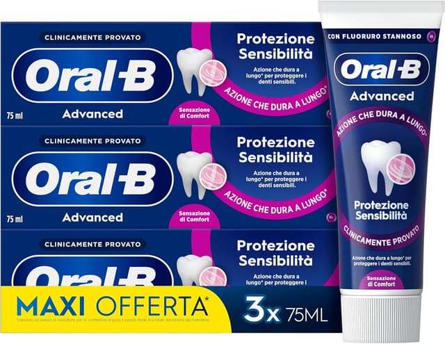 Detalle de Oral-B Advanced Protezione Sensibilità dentifricio 3x75 ml