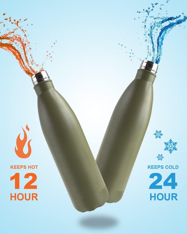 Detalle de Domemit Bottiglia d’acqua Sicura con scomparto nascosto “Segreto” in acciaio inox da 730 ml