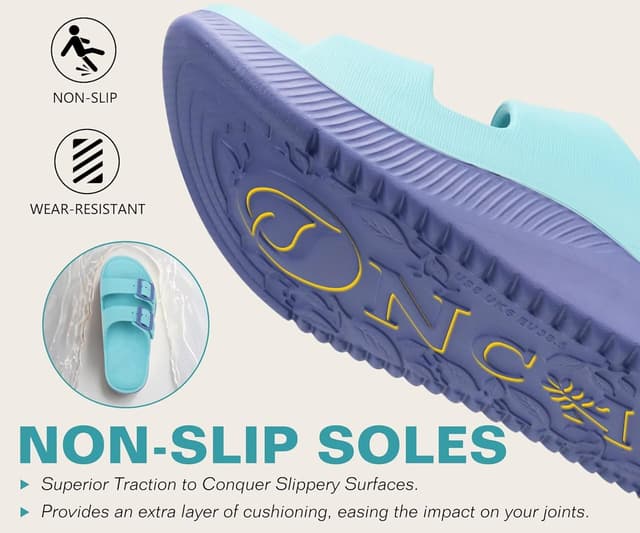 Detalle de ONCAI Sandales de récupération femmes avec boucle réglable et support de voûte orthopédique (36-42)