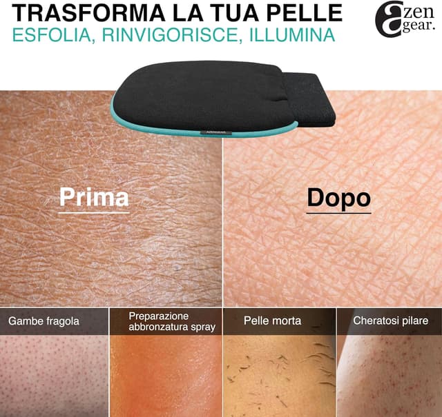 Detalle de aZengear Guanto Esfoliante (coppia) per doccia e bagno coreano, scrub delicato ma profondo (nero)