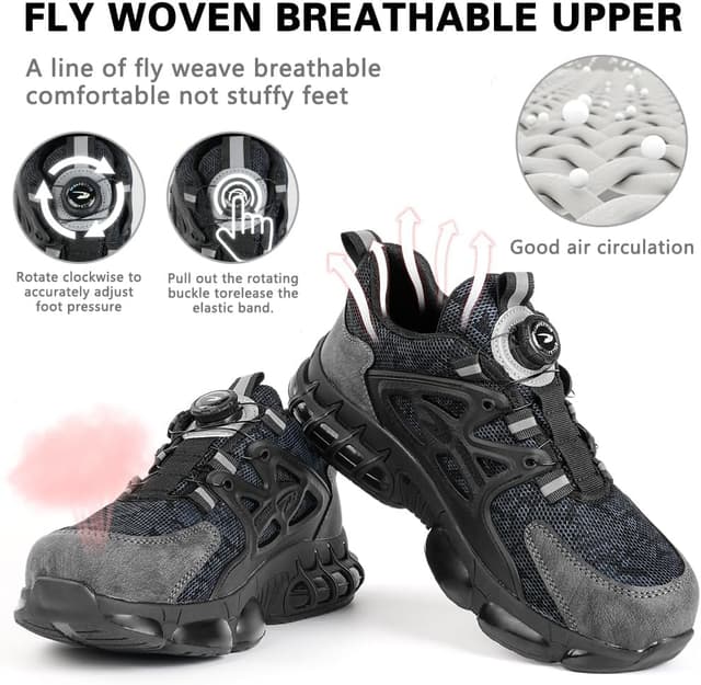 Thumbnail 6 de OFFCUP Chaussures de sécurité homme embout acier – basket de chantier légère antidérapante et respirante