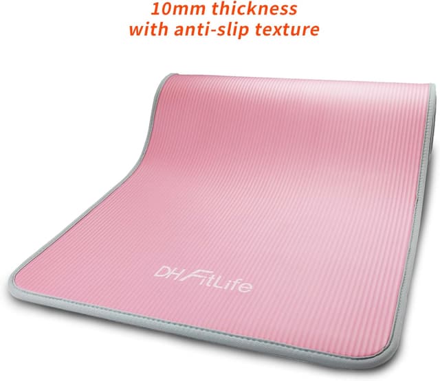 Detalle 2 de DH FitLife Yoga Mat 183 x 61 x 1 cm (Extra Thick) – Non-Slip fitness & Pilates mat with carry strap