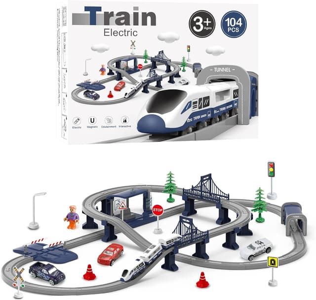 Detalle de Electric train set 104 pcs for toddlers