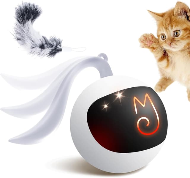 Detalle de Migipaws Set di giocattoli interattivi per gatti con palla inseguitrice automatica ricaricabile