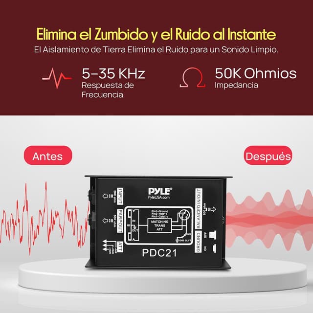 Thumbnail 4 de Pyle caja DI pasiva para guitarra y bajo 1/4