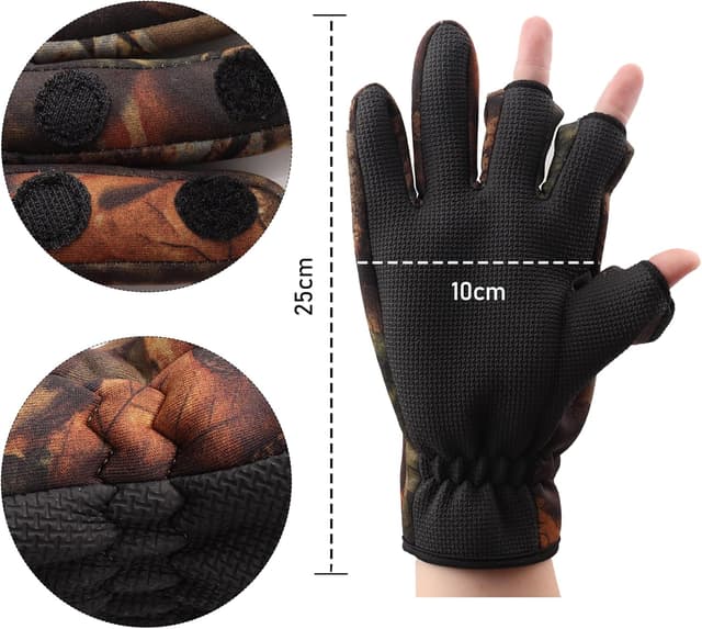 Detalle de BB Hapeayou fishing gloves with 3 fingerless design (1 pair)