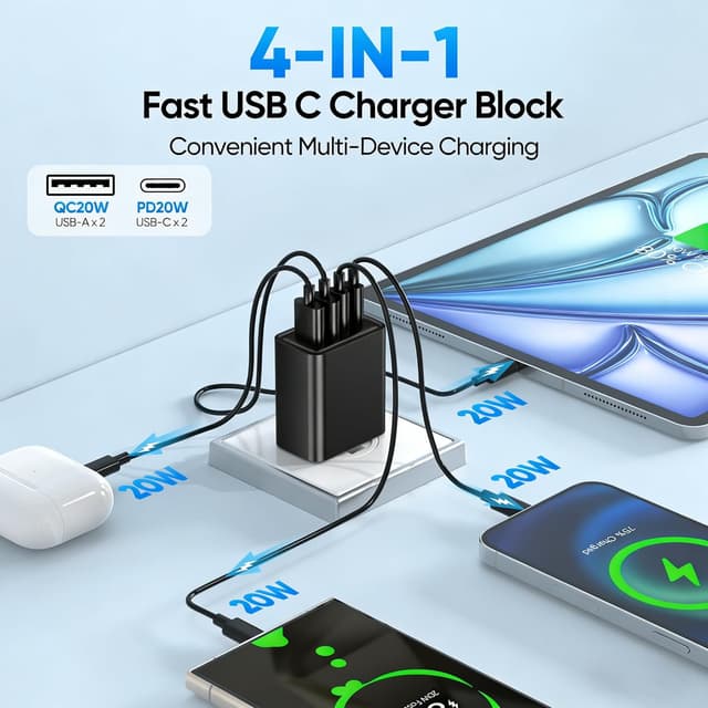 Detalle 2 de USB C Wall Charger 80W 4-Port 🔌