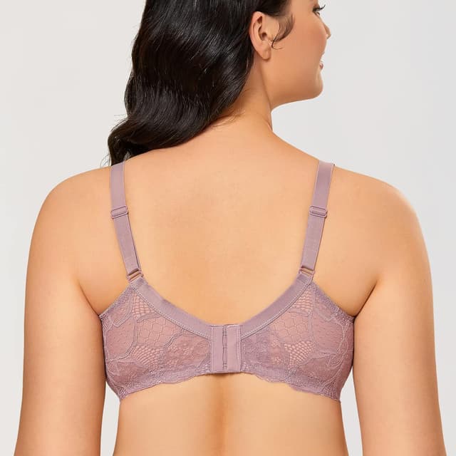 Detalle de DOBREVA Women’s Lace Full Coverage Minimiser Bra (Unlined, Underwire) — plus size support