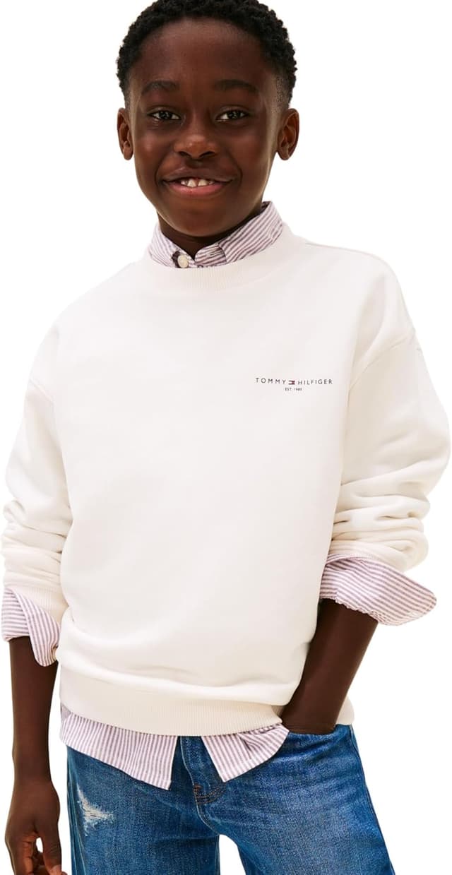 Detalle de Tommy Hilfiger Unisex Mini Corp C-neck Sweatshirt KS0KS00665 – pullover sweatshirt