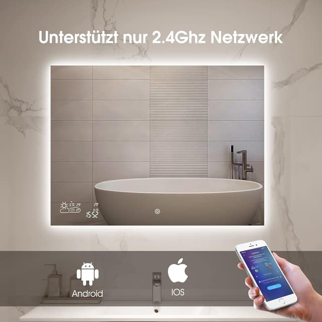 Detalle de byecold Specchio da bagno rettangolare moderno 80 x 60 cm