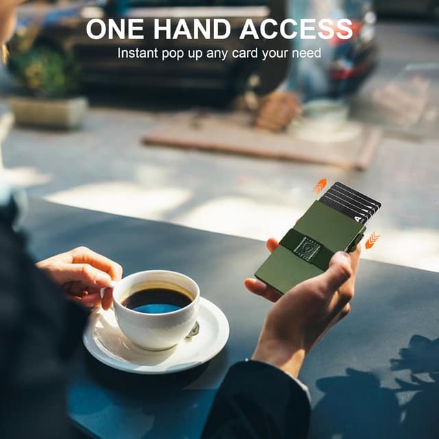 Detalle de TOYFID Slim Wallet Men metal card holder RFID