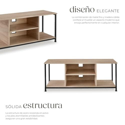 Thumbnail 2 de TecTake® Mueble TV Industrial Madera y Acero, Roble Sonoma 🛋