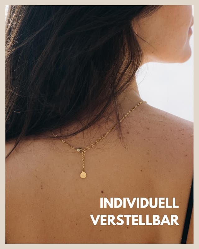 Detalle de GD GOOD.designs Kette mit Coin Plättchen – wasserfeste Boho-Halskette mit 11 runden Anhängern