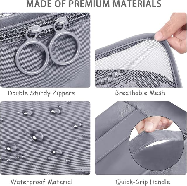 Detalle de SINZUX 10-teiliges Koffer-Organizer-Set Grau – Packing Cubes & Reise-Organizer für Koffer, Rucksack & Handgepäck