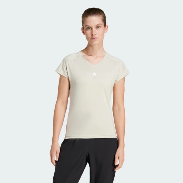 Imagen de Adidas AEROREADY Train Essentials V-Neck Beige en OfertitasTOP