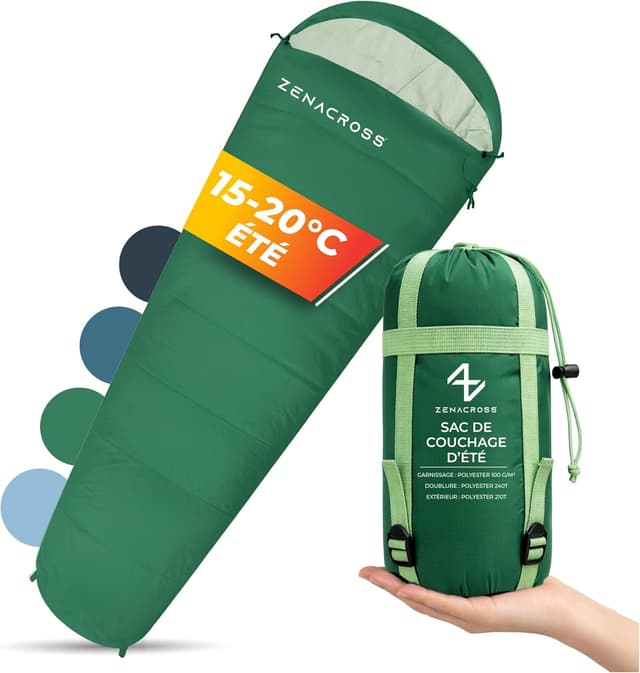Detalle de Zenacross sac de couchage adulte été 1 personne ultra léger 900 g (compact & facile à transporter)
