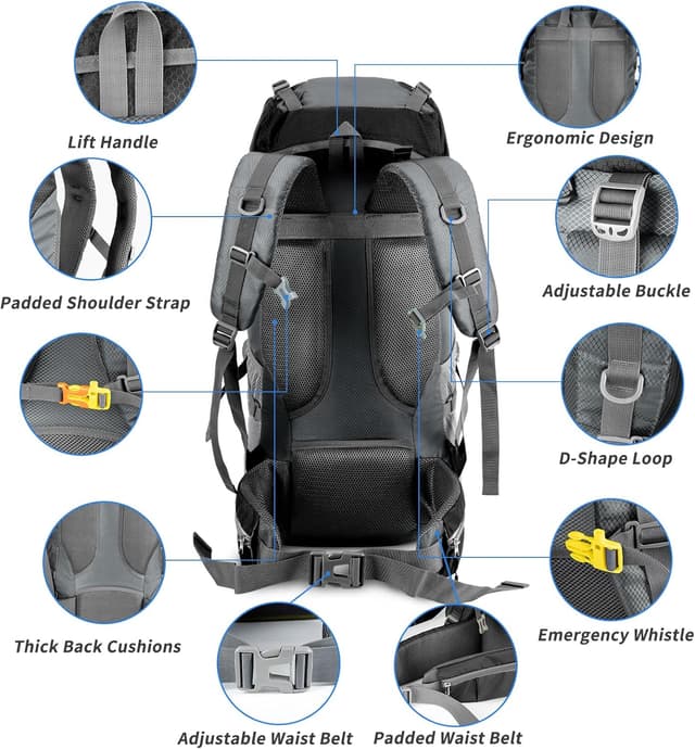 Thumbnail 4 de Night Cat zaino da trekking 70L per escursionismo e viaggio