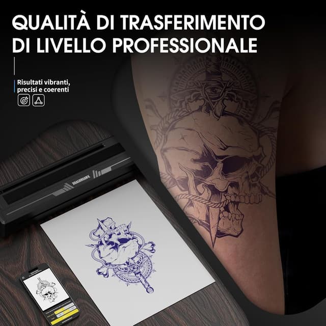 Detalle de Dragonhawk A4 stampante termica per trasferelli tatuaggi portatile wireless