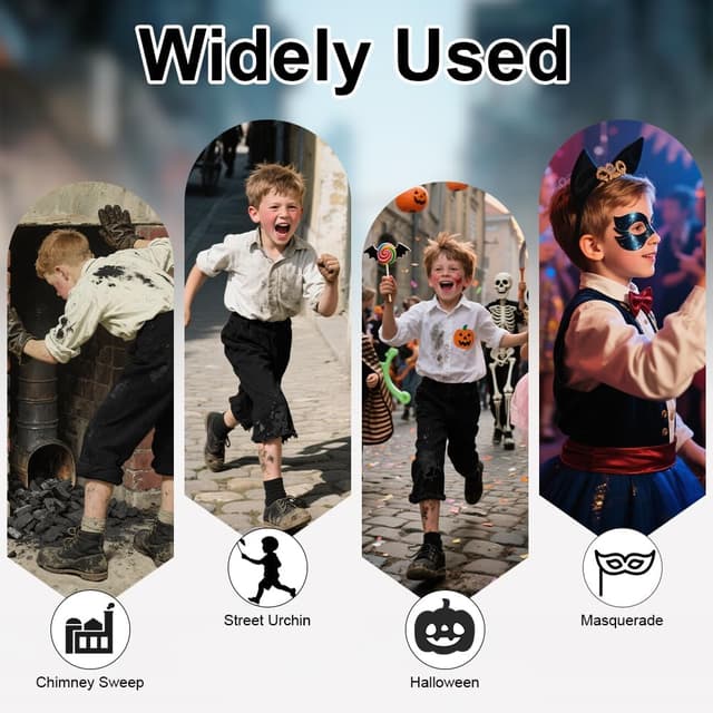 Detalle de DiULi Children’s Victorian Boy 4-Piece Costume Set (Vest, Hat, Trousers & Shirt) for World Book Day & School Plays