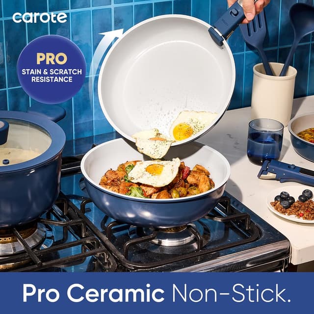 Detalle de CAROTE 27pc Ceramic Cookware Set, Nonstick