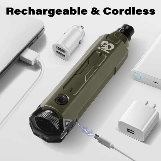 Detalle 2 de Casfuy Krallenschleifer für Hunde (6 Gänge) – superleise, wiederaufladbar & mit LED