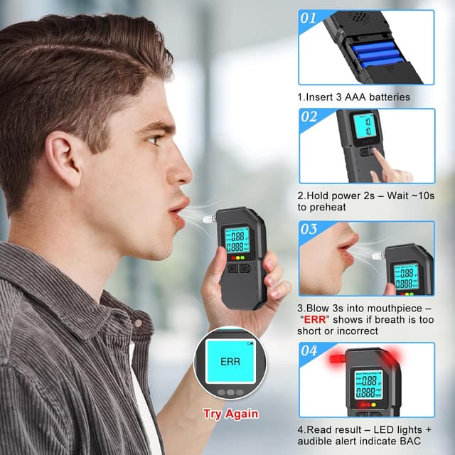 Thumbnail 5 de Professional Dual Sensor Breathalyser 20 mouthpieces