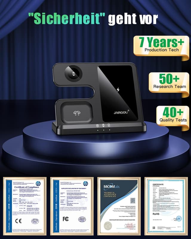 Detalle 2 de JARGOU 3 in 1 kabelloses Ladegerät