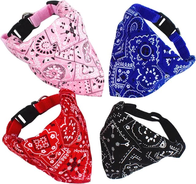 Thumbnail 6 de Ling & Bai 2pcs Adjustable Dog Bandana Collar (Boho Pet Bibs Scarf) – Red, M