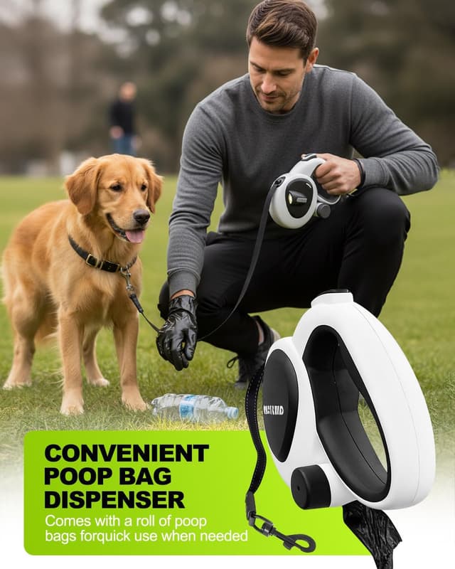 Thumbnail 6 de 6M Retractable Dog Lead (2-in-1) with Elastic Double Extension and LED Light