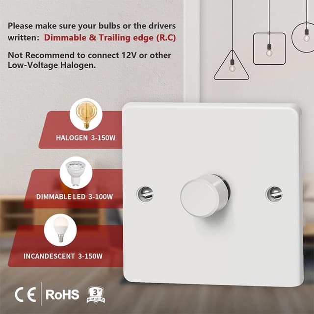 Detalle 2 de iolloi LED Dimmer Switch 3-100W