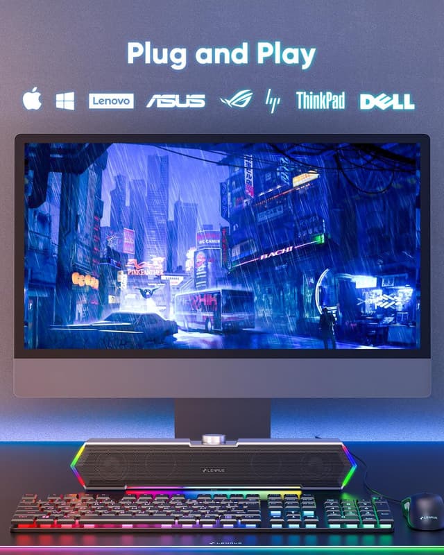 Thumbnail 4 de LENRUE G11 PC speakers with touch lights