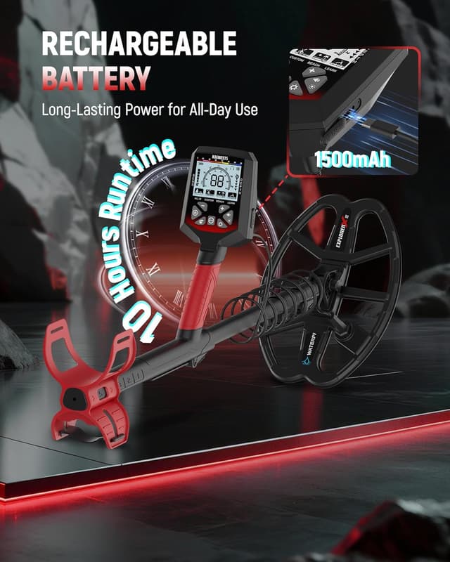 Detalle de KAIWEETS Metal Detector professionali ultraleggero IP68 con display LCD e 6 modalità