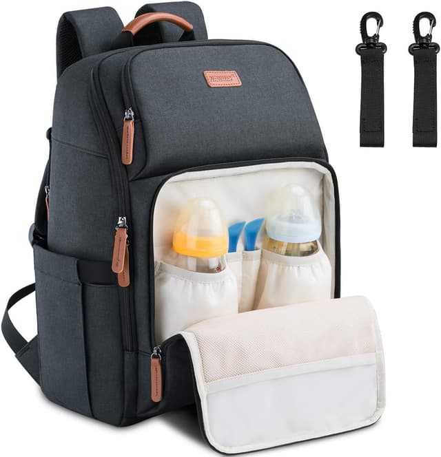 Detalle de NEWHEY Waterproof Baby Changing Backpack with 13 Pockets and Insulated Bottle Storage