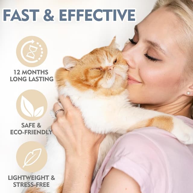 Detalle de Collier anti-puces pour chats réglable et imperméable (48 cm) – protection jusqu’à 12 mois, huiles essentielles