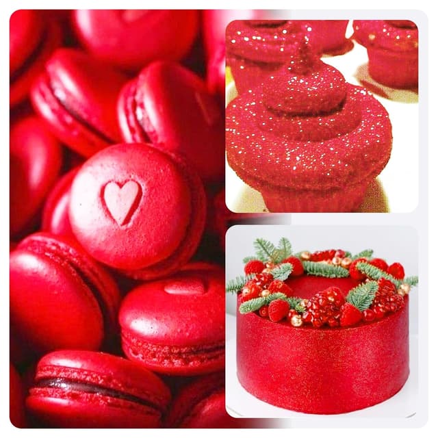 Detalle de Essbarer Glitzerstaub (Rot) – 30 g metallische Lebensmittelfarbe für Getränke, Kuchen & Deko