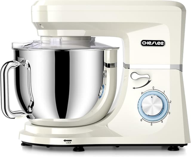 Thumbnail 6 de CHeflee Robot pâtissier 2000 W 8 L avec 6 vitesses et accessoires (bol inox, fouet, batteur, crochet)