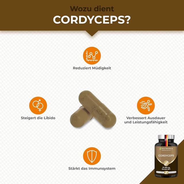 Thumbnail 1 de Nutrimea CORDYCEPS 22.200 mg 90 vegane Kapseln