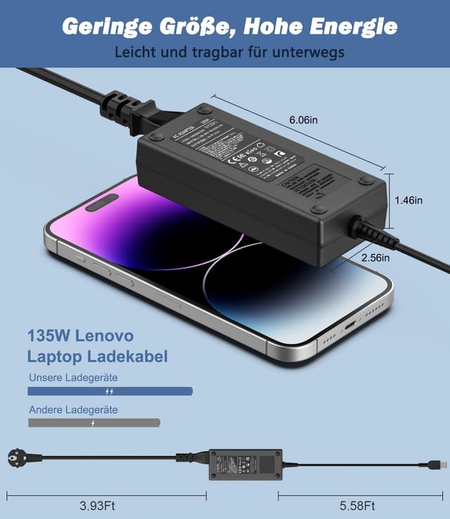Thumbnail 6 de shefor 135W Laptop Netzteil Lenovo Slim