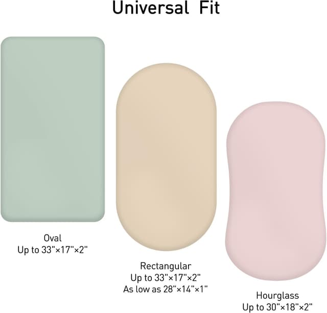 Detalle de Soarwg Kids Spannbettlaken Kinderwagen 2er-Pack (Moseskorb/Stubenwagen) aus 100% Musselin-Baumwolle, Grün, 83 x 43 cm