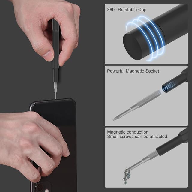 Detalle de VCELINK set cacciaviti extra lunghi 44 mm con 18 punte Torx S2 (kit di precisione 20 in 1)