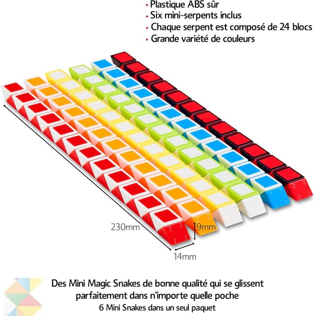 Thumbnail 3 de CUBIDI Original 6 Mini Serpents Magiques 24 blocs