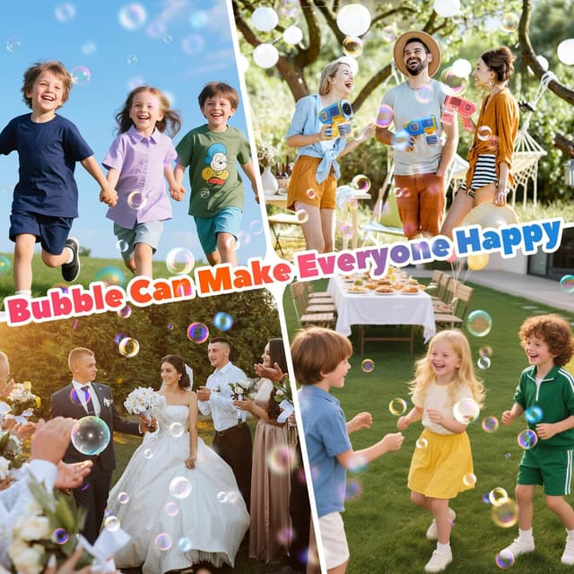 Detalle de EagleStone 2-Pack Bubble Guns with 4 Bottles of Bubble Solution (LED Light Automatic Bubble Blaster Set)