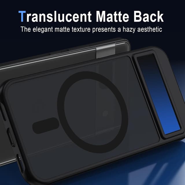 Detalle de XTCASE Coque magnétique pour Google Pixel 7 Pro compatible MagSafe – dos translucide mat noir