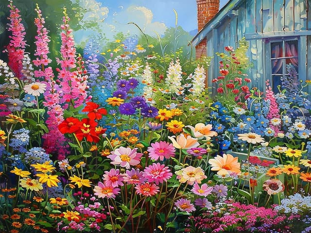 Detalle de GOUGOUFAFA Flowers Paint by Numbers Kit (16 x 20 inch) for Adults