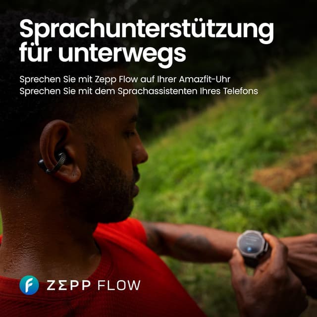 Detalle 2 de Amazfit Up Bluetooth-Kopfhörer (Open-Ear) mit Touch-Steuerung, IPX4, KI-Rauschunterdrückung