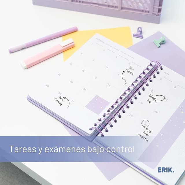 Detalle 2 de Grupo Erik Agenda escolar 2025-2026 Semana Vista A5 con pegatinas